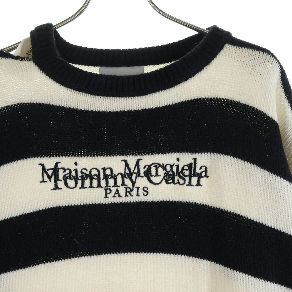 MM6 Maison Margiela(エムエムシックスメゾンマルジェラ) ストライプ長袖ニット ホワイト×ブラック #OS レディース