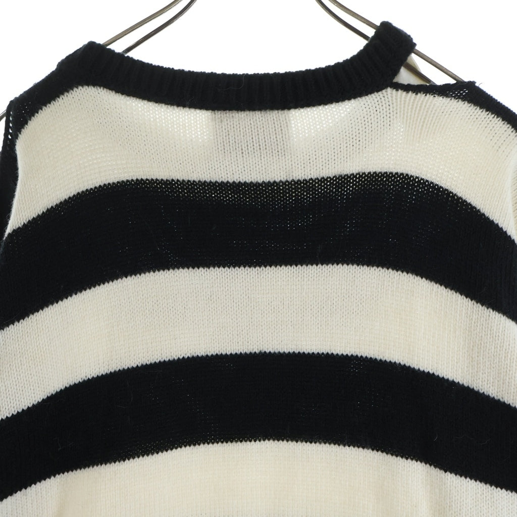 MM6 Maison Margiela(エムエムシックスメゾンマルジェラ) ストライプ長袖ニット ホワイト×ブラック #OS レディース