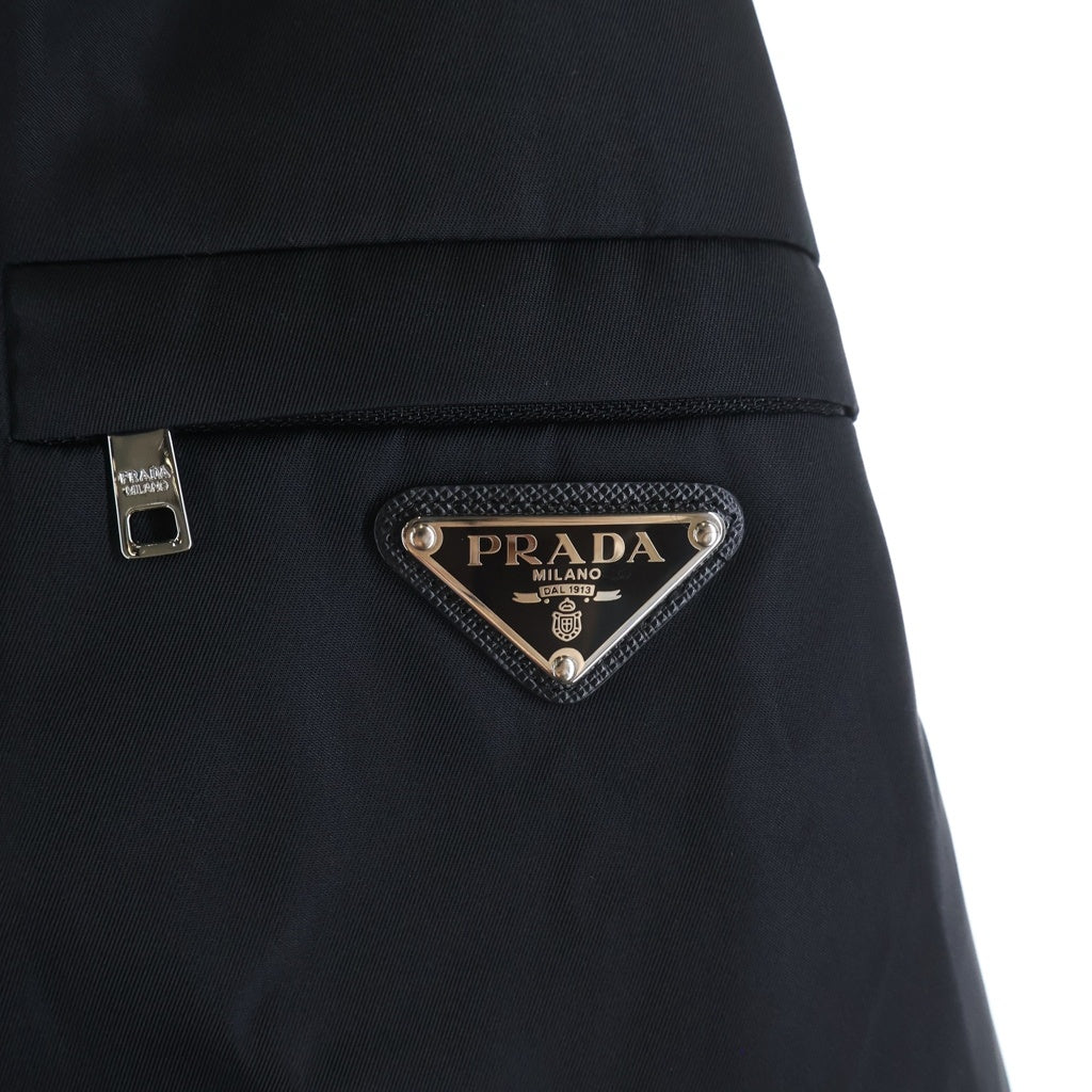 PRADA(プラダ) Re-Nylon切替クロップドパーカー フーディー ブラック #L レディース