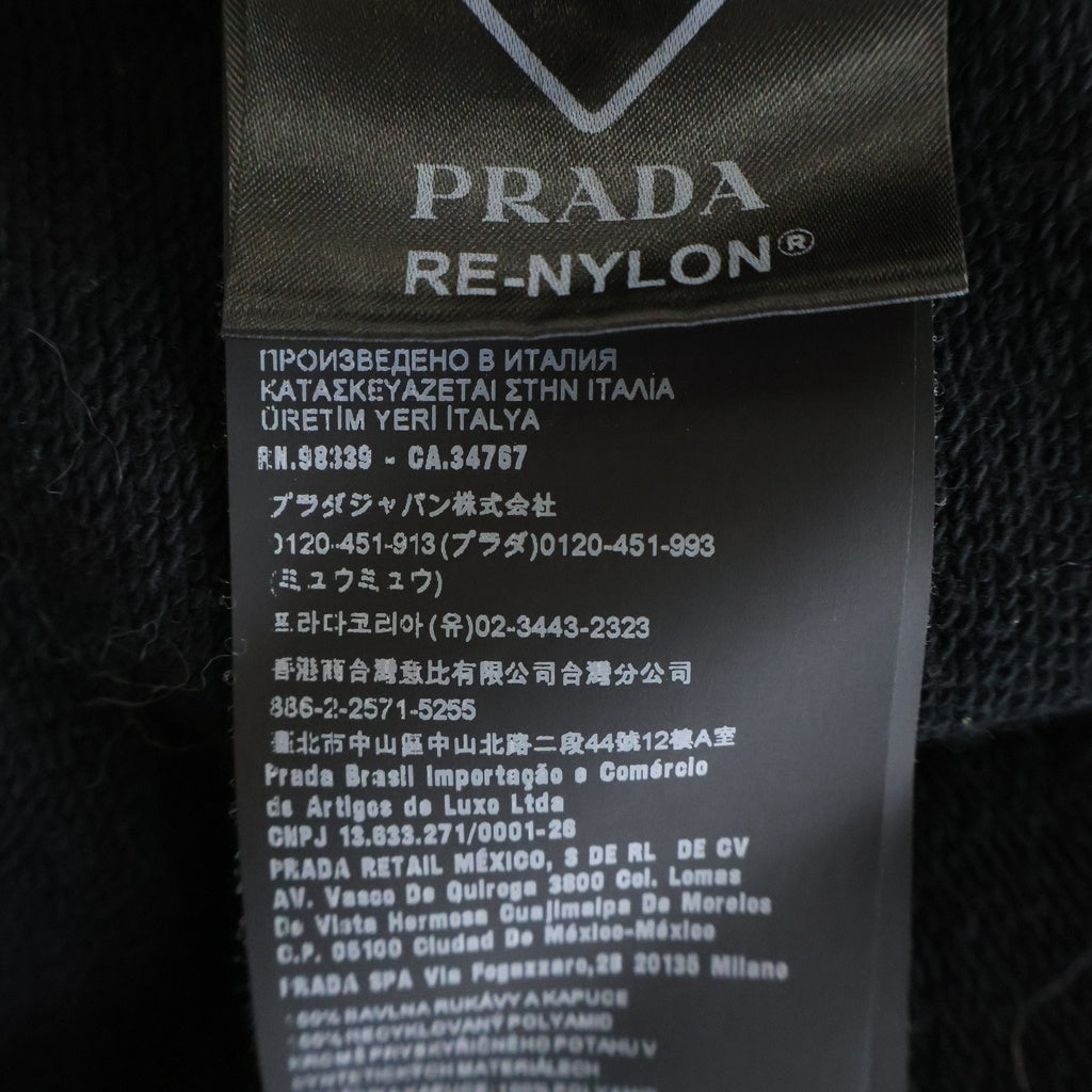 PRADA(プラダ) Re-Nylon切替クロップドパーカー フーディー ブラック #L レディース