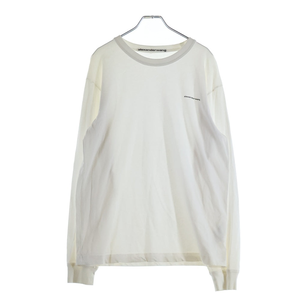 ALEXANDER WANG(アレキサンダーワン) フロントロゴプリント ロングスリーブ長袖Tシャツ ホワイト #S レディース