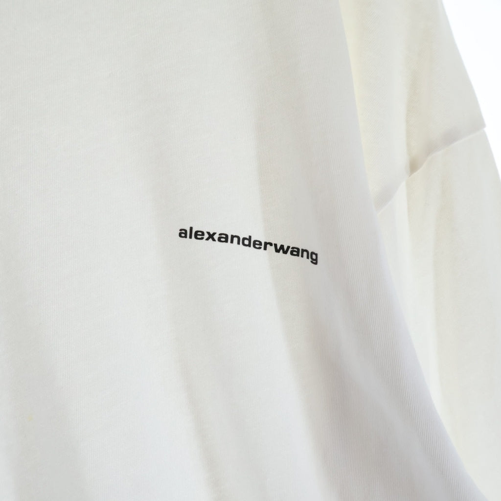 ALEXANDER WANG(アレキサンダーワン) フロントロゴプリント ロングスリーブ長袖Tシャツ ホワイト #S レディース