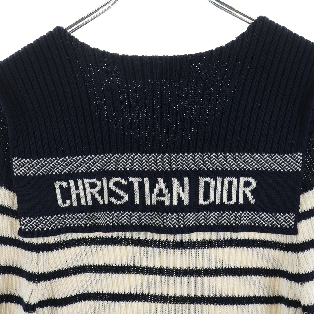 Christian Dior(クリスチャンディオール) セーラーカラーボーダーニット アイボリー×ネイビー #40 214S27AM731 レディース