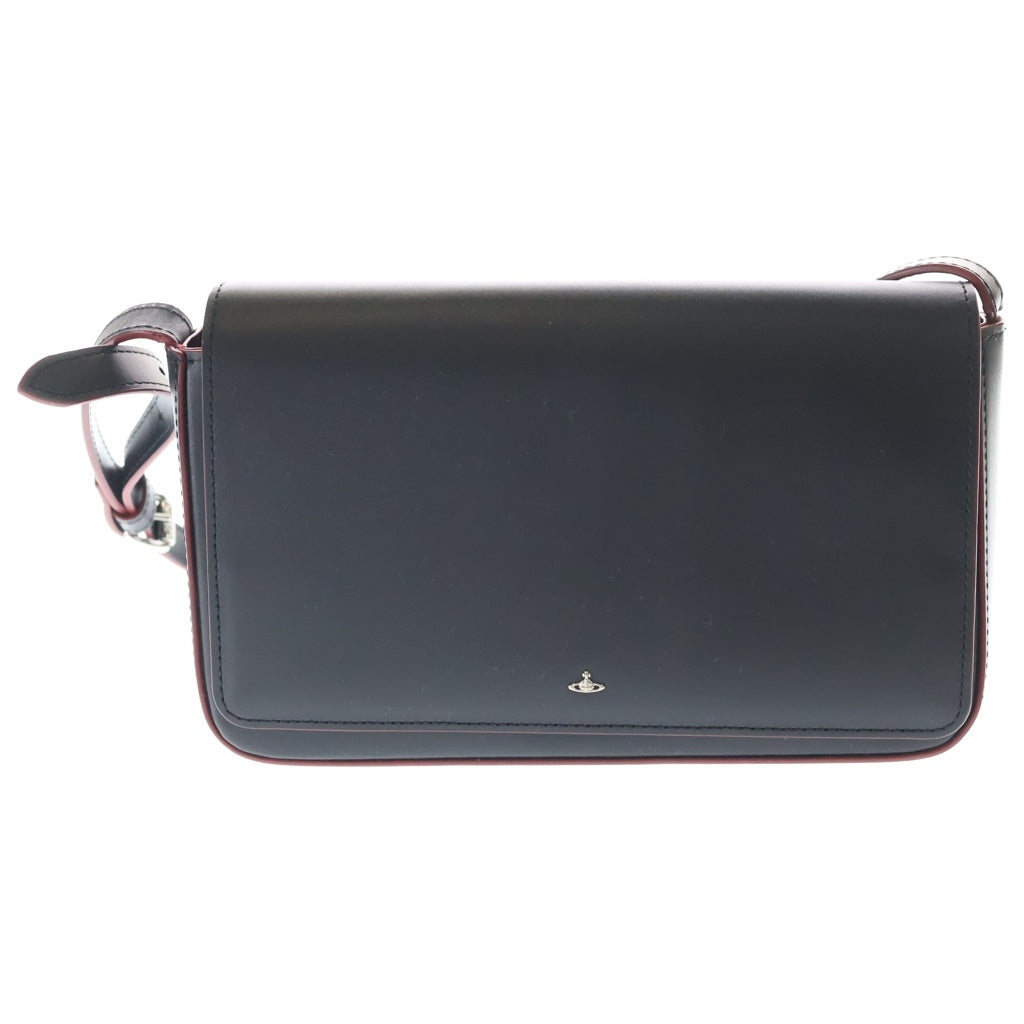 Vivienne Westwood(ヴィヴィアンウエストウッド) Tiny Orb クロスボディバッグ ショルダーバッグ ブラック×レッド レザー シルバー金具 レディース
