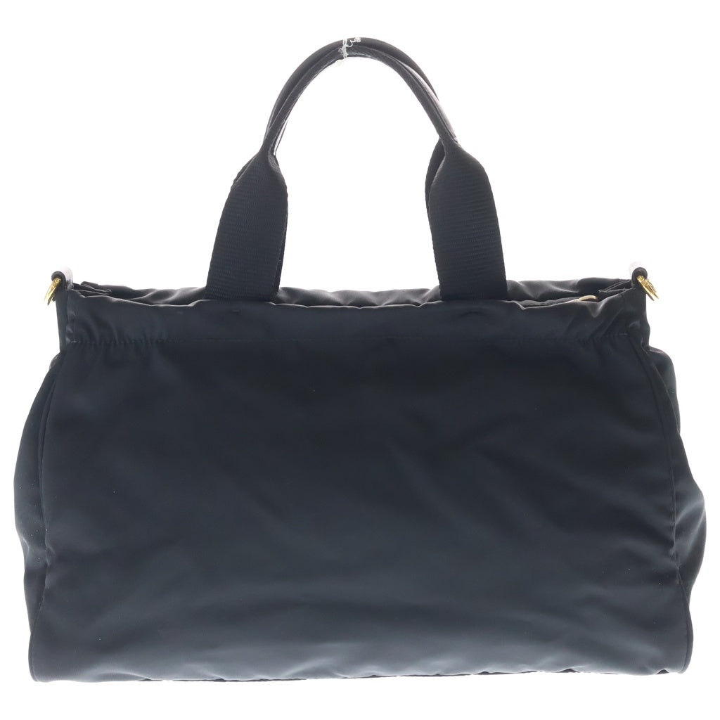 PRADA(プラダ) トライアングルロゴ ナイロン ゴールド金具 2WAY ハンドバッグ ショルダーバッグ ブラック B1843M レディース