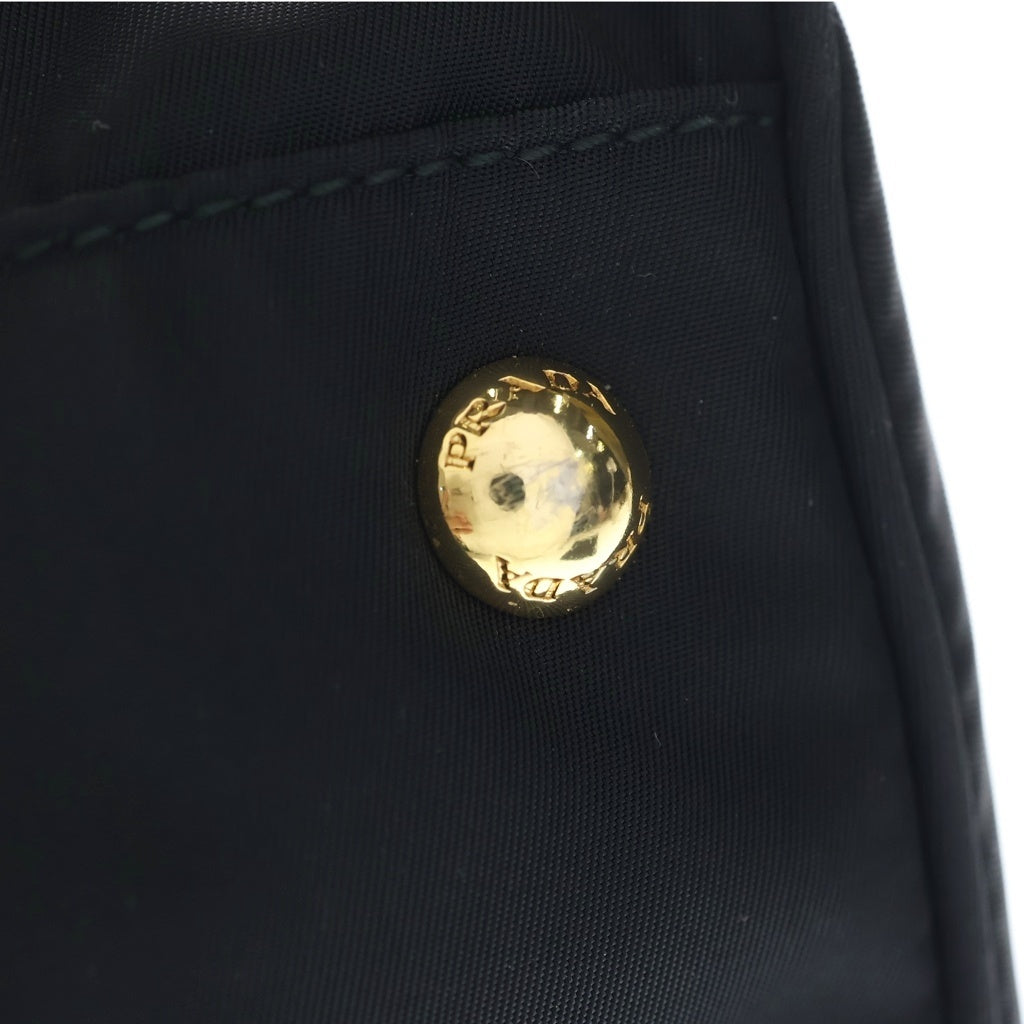 PRADA(プラダ) トライアングルロゴ ナイロン ゴールド金具 2WAY ハンドバッグ ショルダーバッグ ブラック B1843M レディース