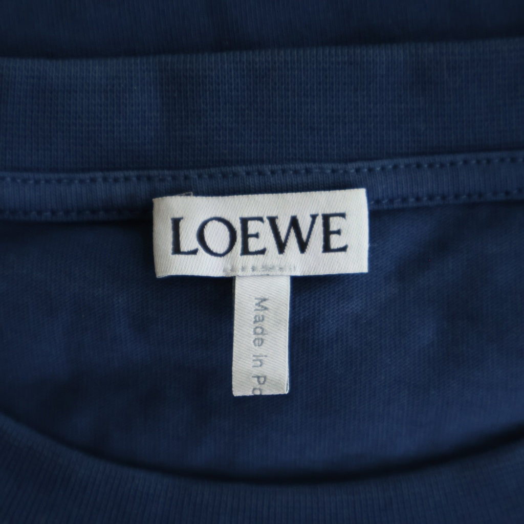 LOEWE(ロエベ) フロントロゴ刺繍 コットン半袖Tシャツ カットソー ネイビー H526Y22J26