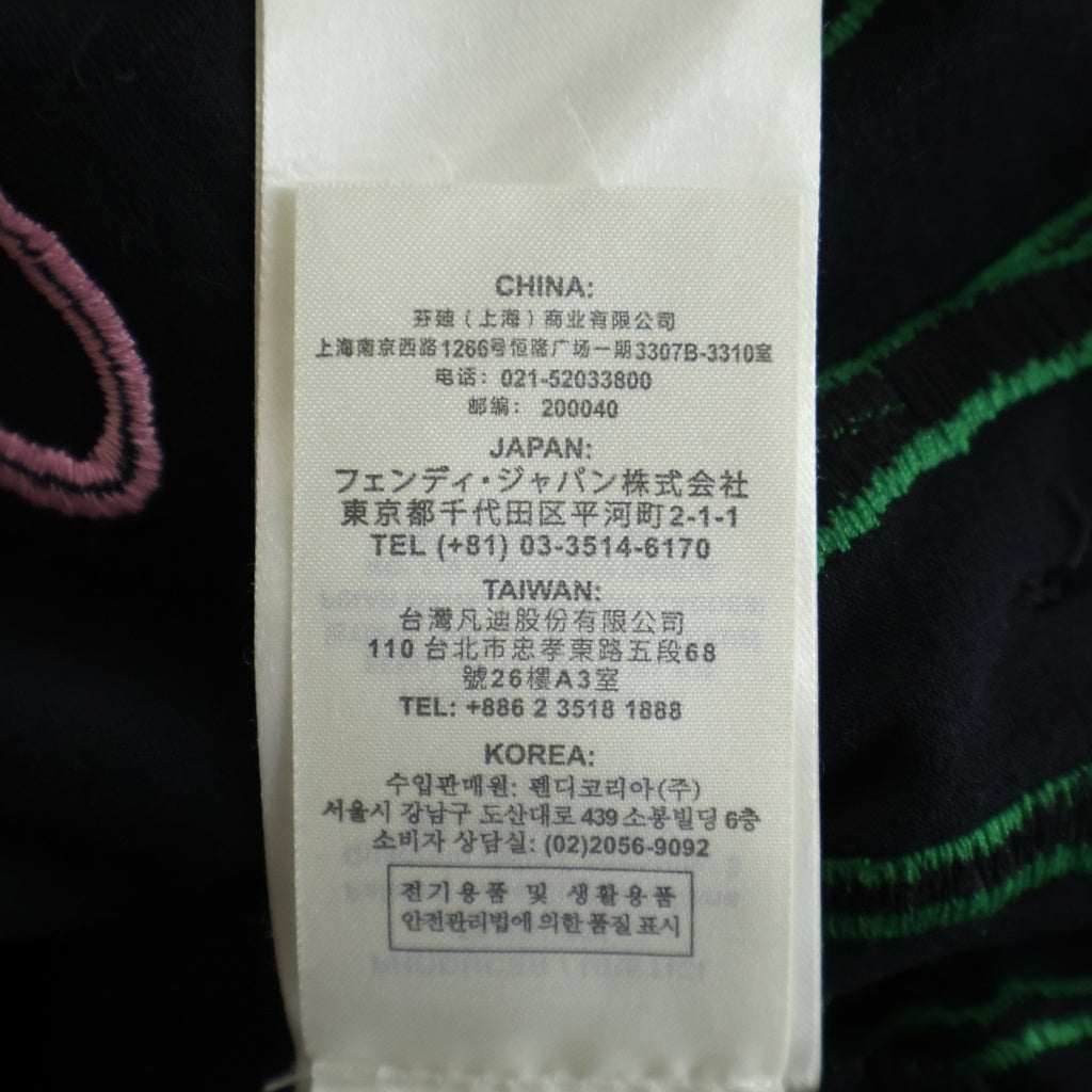 FENDI(フェンディ) ARTIST ALLOVER TEE フロントデザインTシャツ カットソー 刺繍 ブラック FY0936 AH0V