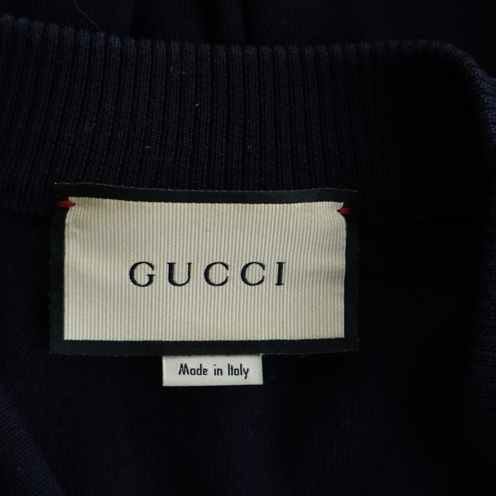 GUCCI(グッチ) Bee刺繍 ウールニットカーディガン ネイビー