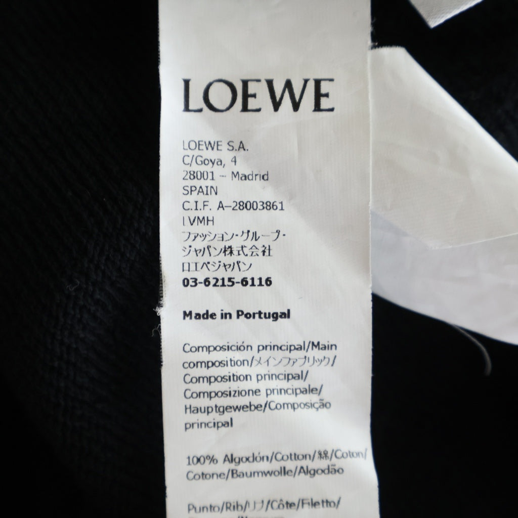 LOEWE(ロエベ) ANAGRAM LEATHER PATCH HOODIE アナグラム レザーパッチ フーディー パーカー ロゴ ブラック H526Y25X15