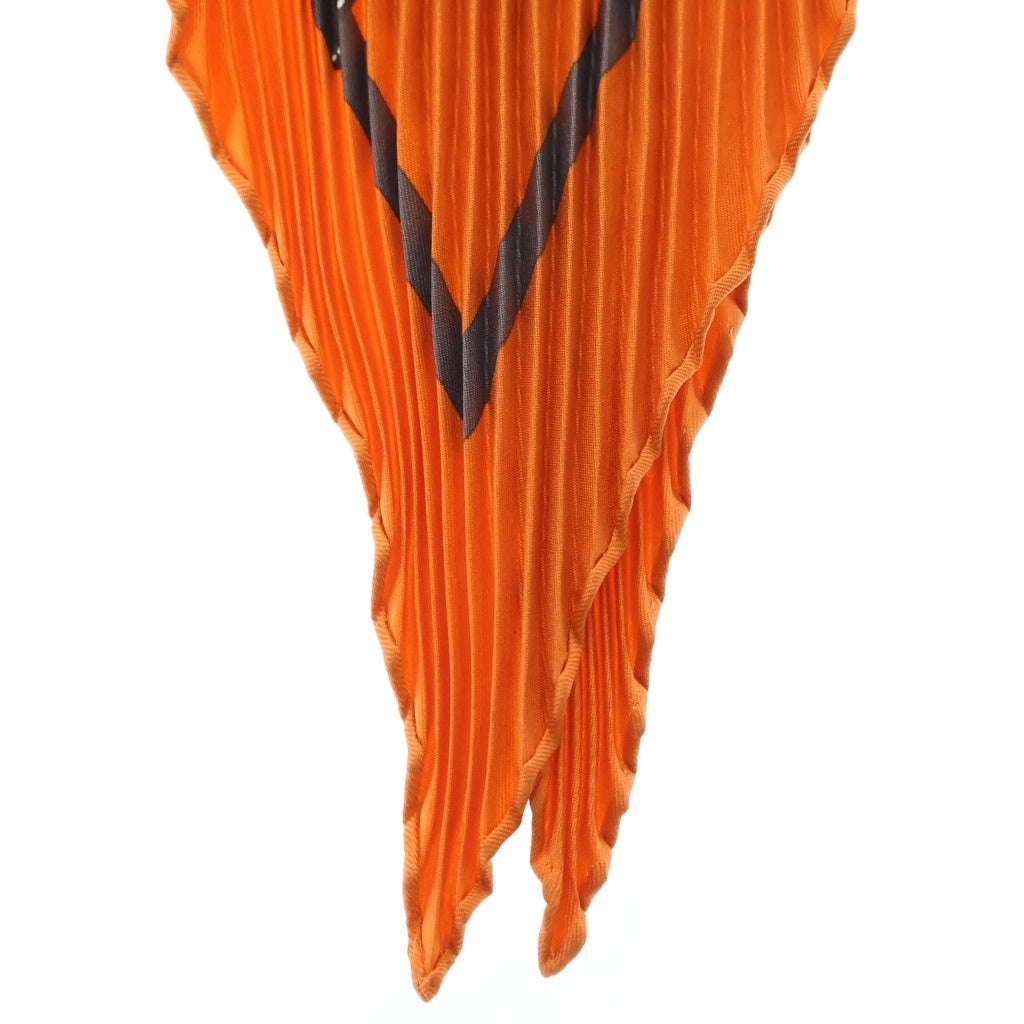 HERMES(エルメス) カレ90 スカーフ プリーツ ボルデュック シルク オレンジ レディース