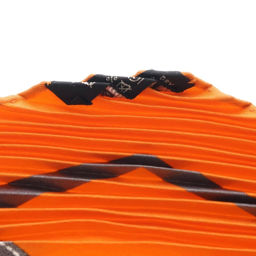 HERMES(エルメス) カレ90 スカーフ プリーツ ボルデュック シルク オレンジ レディース
