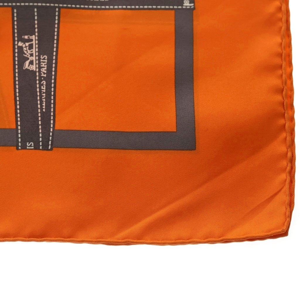 HERMES(エルメス) カレ90 スカーフ ボルデュック シルク オレンジ レディース