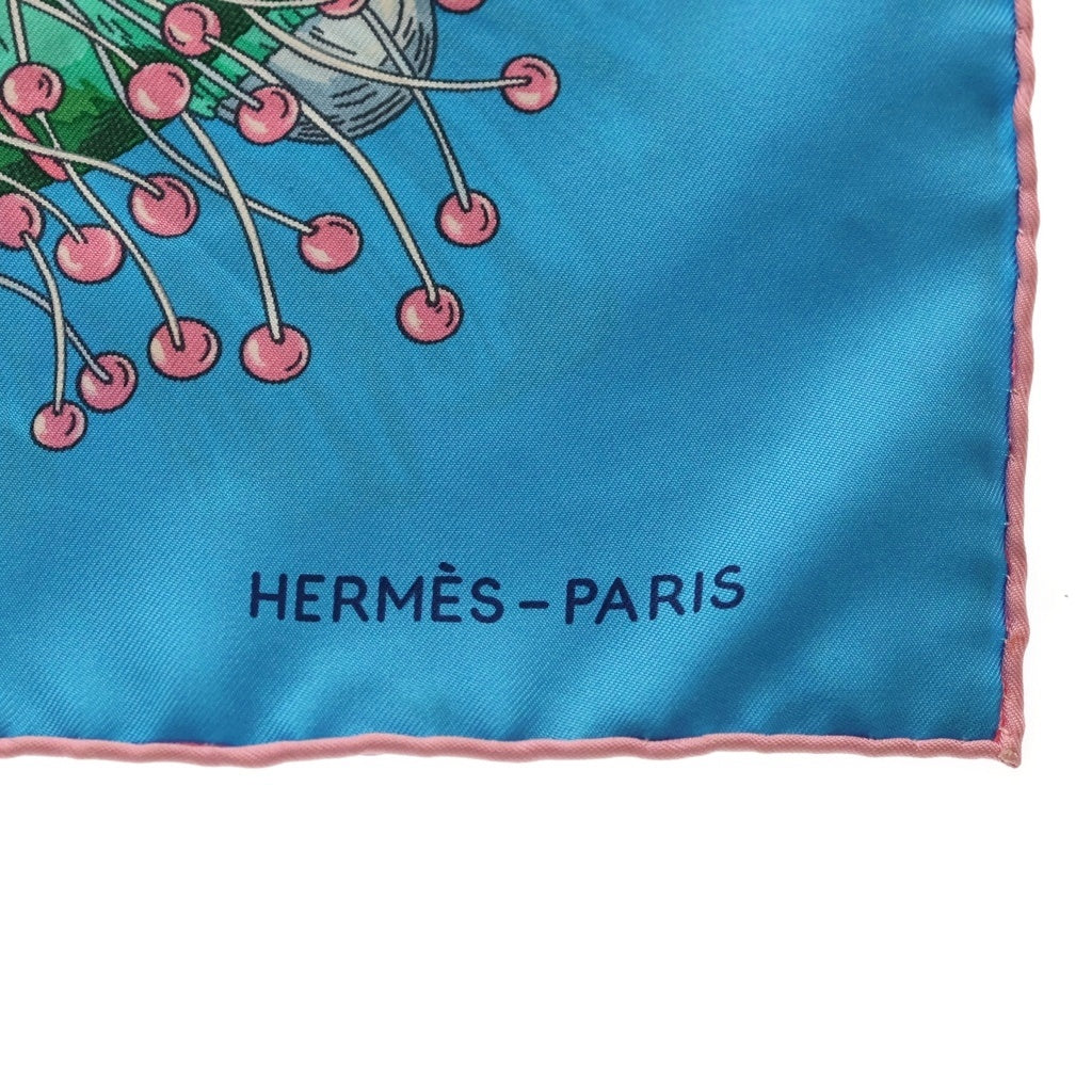 HERMES(エルメス) カレ90 スカーフ BRACELETS DE LUMIERE 光のブレスレット シルク ブルー レディース