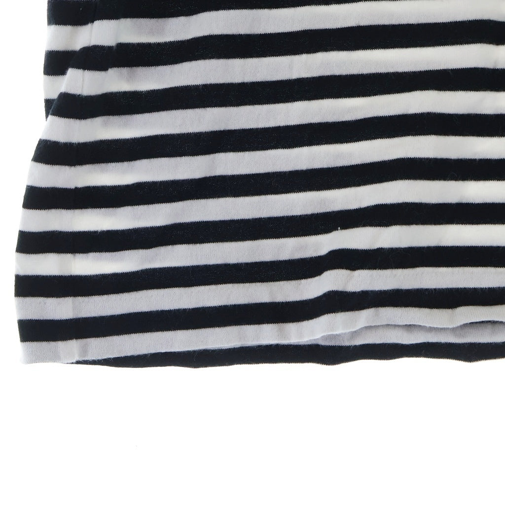 PLAY COMME des GARCONS(プレイコムデギャルソン) ボーダー柄 ロングスリーブコットンTシャツ ホワイト×ブラック #M レディース