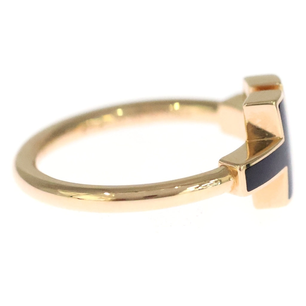 TIFFANY & Co.(ティファニー) Tワイヤー オニキス リング 指輪 ピンクゴールド/ブラック
