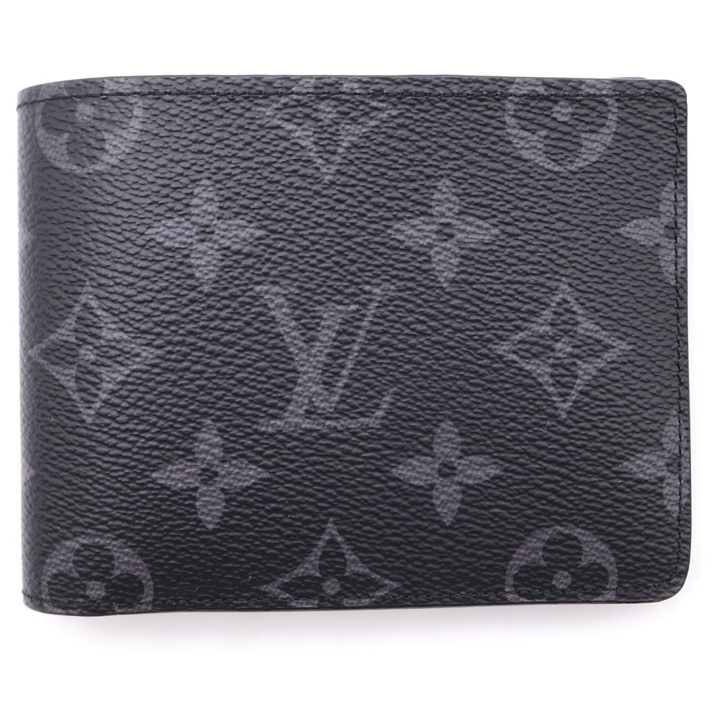 LOUIS VUITTON(ルイヴィトン) モノグラムエクリプス ポルトフォイユミュルティプル コンパクトウォレット 二つ折り財布 ブラック PVC M61695 レディース