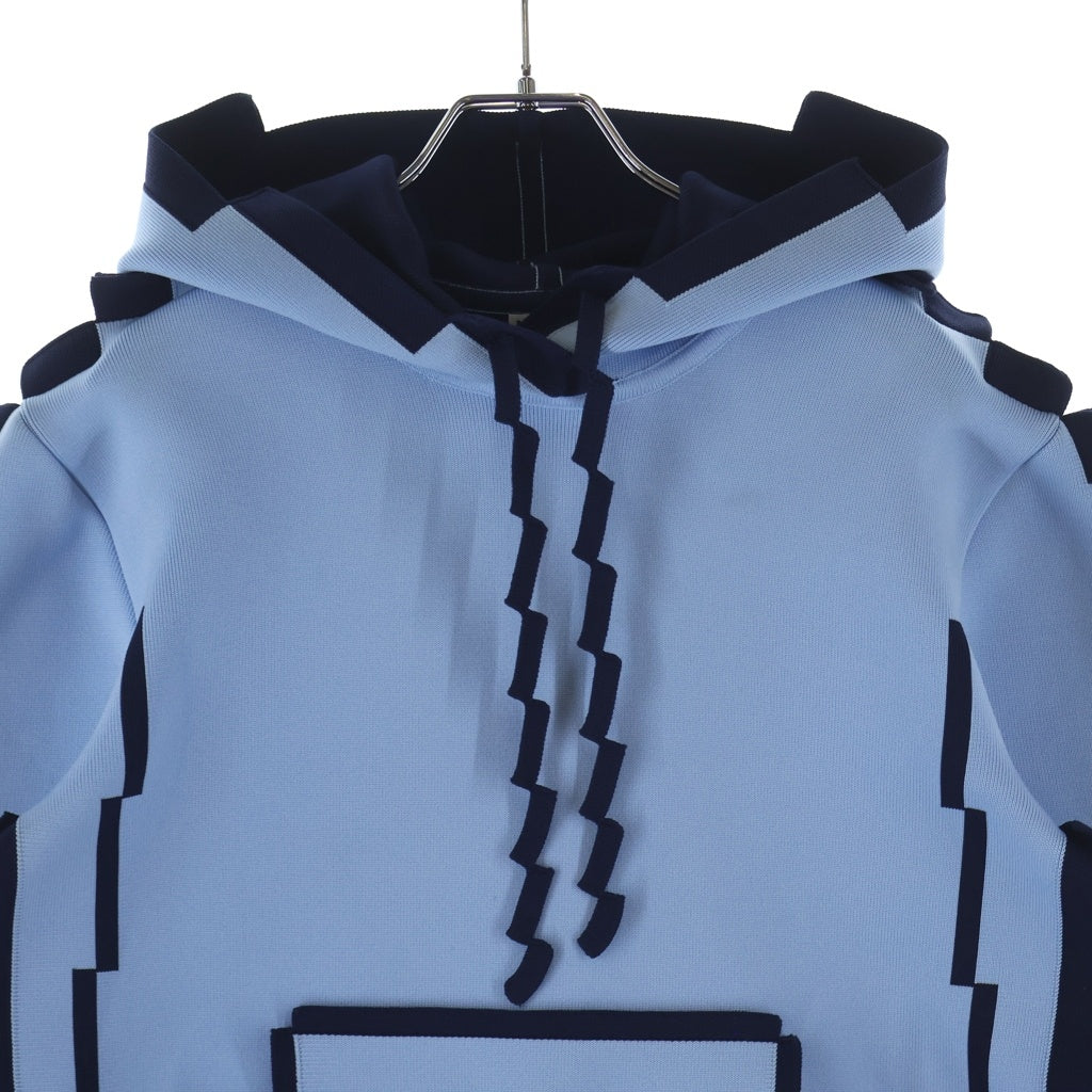 LOEWE(ロエベ) 23SS ピクセルプルオーバーパーカー フーディー ブルー/ブラック レディース