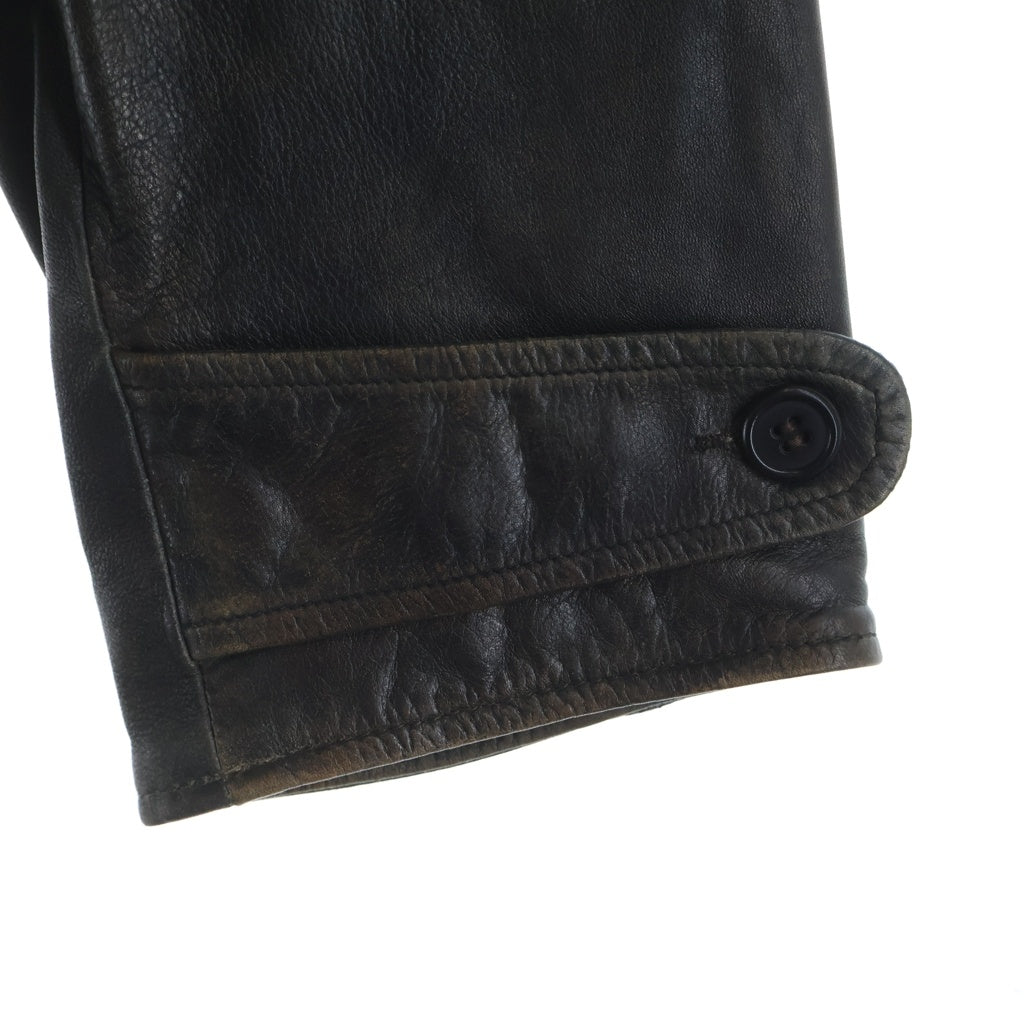 RRL(ダブルアールエル) 25AW Indigo Leather Car Coat インディゴレザーカーコート カウハイドレザージャケット インディゴ染め ブラウン 200013316