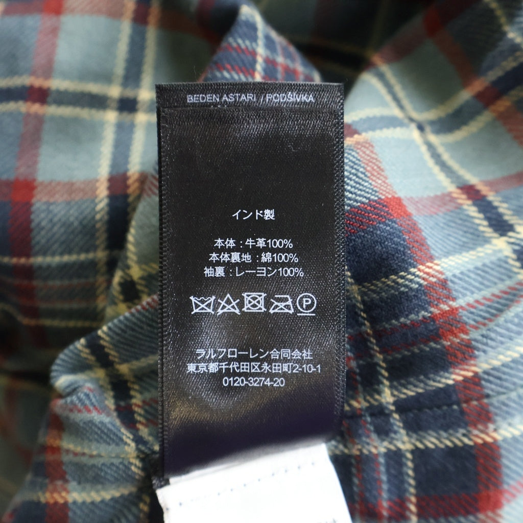 RRL(ダブルアールエル) 25AW Indigo Leather Car Coat インディゴレザーカーコート カウハイドレザージャケット インディゴ染め ブラウン 200013316