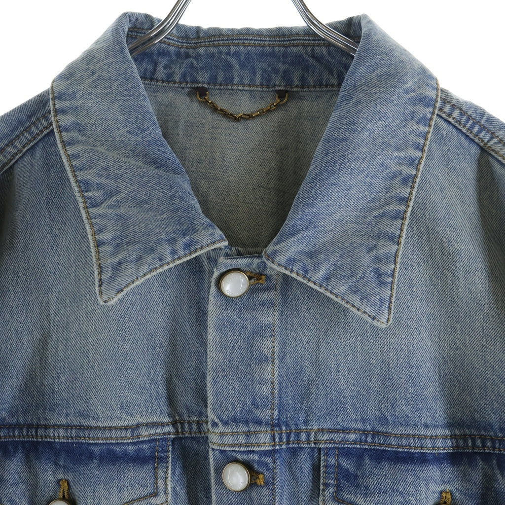LOUIS VUITTON(ルイヴィトン) 25SS ウォッシュ加工 パールボタンデニムジャケット インディゴ RM251MQ PCP HSA45W