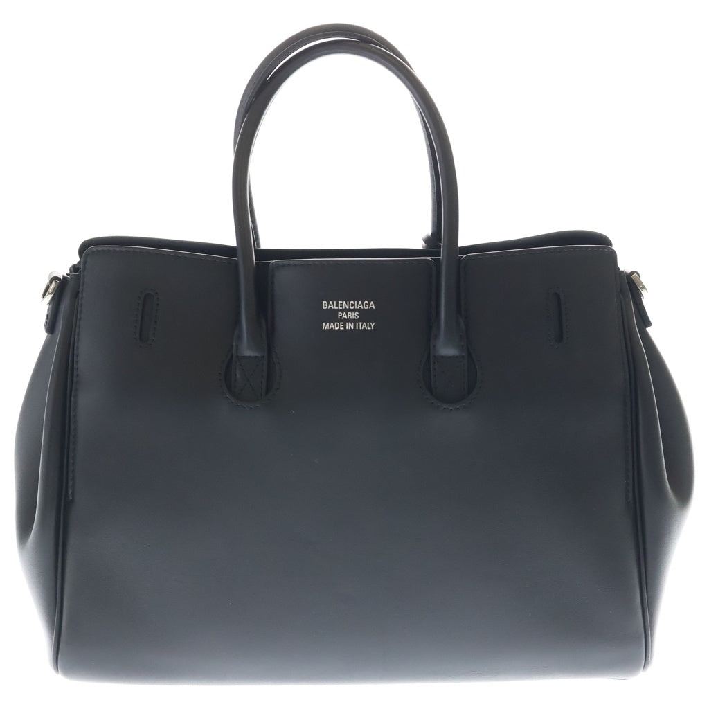 BALENCIAGA(バレンシアガ) ベルエアー キャリーオール ハンドバッグ ブラック カーフスキン 805481 シルバー金具 レディース