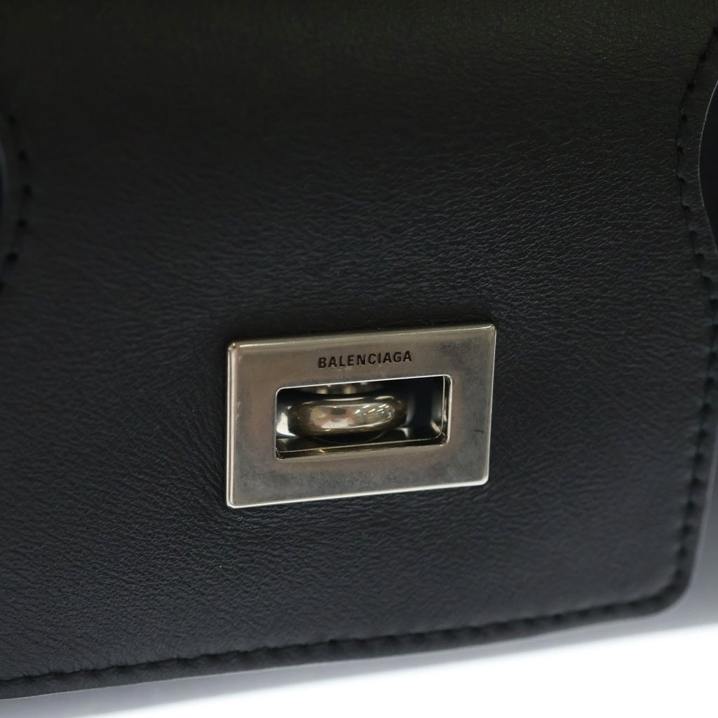 BALENCIAGA(バレンシアガ) ベルエアー キャリーオール ハンドバッグ ブラック カーフスキン 805481 シルバー金具 レディース