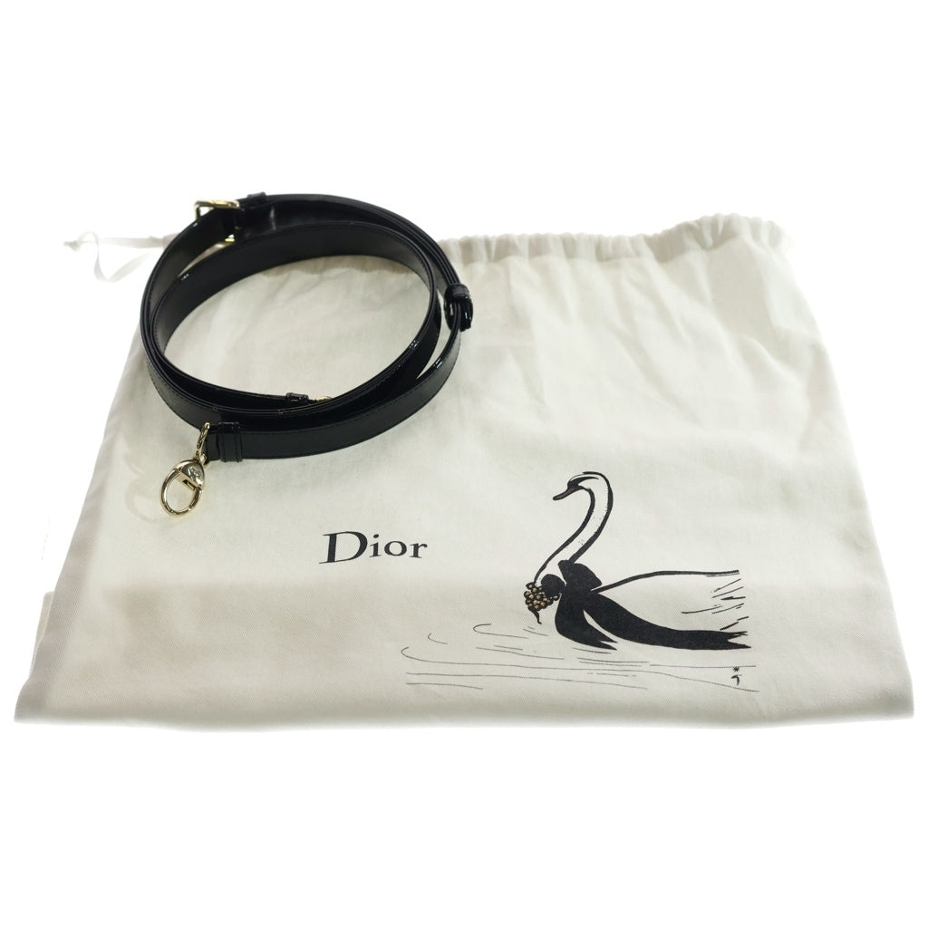 Christian Dior(クリスチャンディオール) レディディオール ミディアム カナージュ パテントレザー 2WAY ハンド ショルダーバッグ ゴールド金具 ブラック レディース
