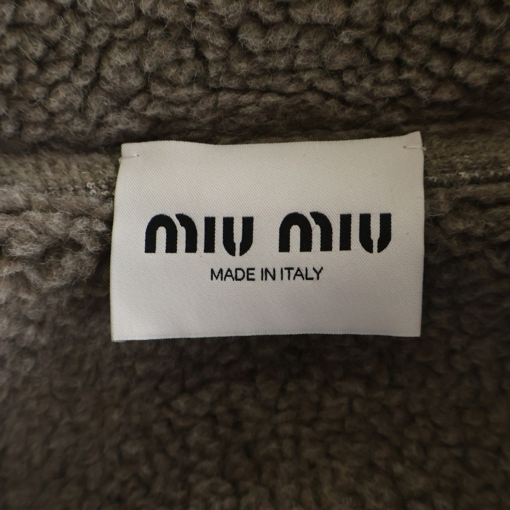 miumiu(ミュウミュウ) 25AW Fleece Zip Up Blouson Jacket フリースジップアップブルゾン ジャケット コットン ブラウン系 ML1369 レディース