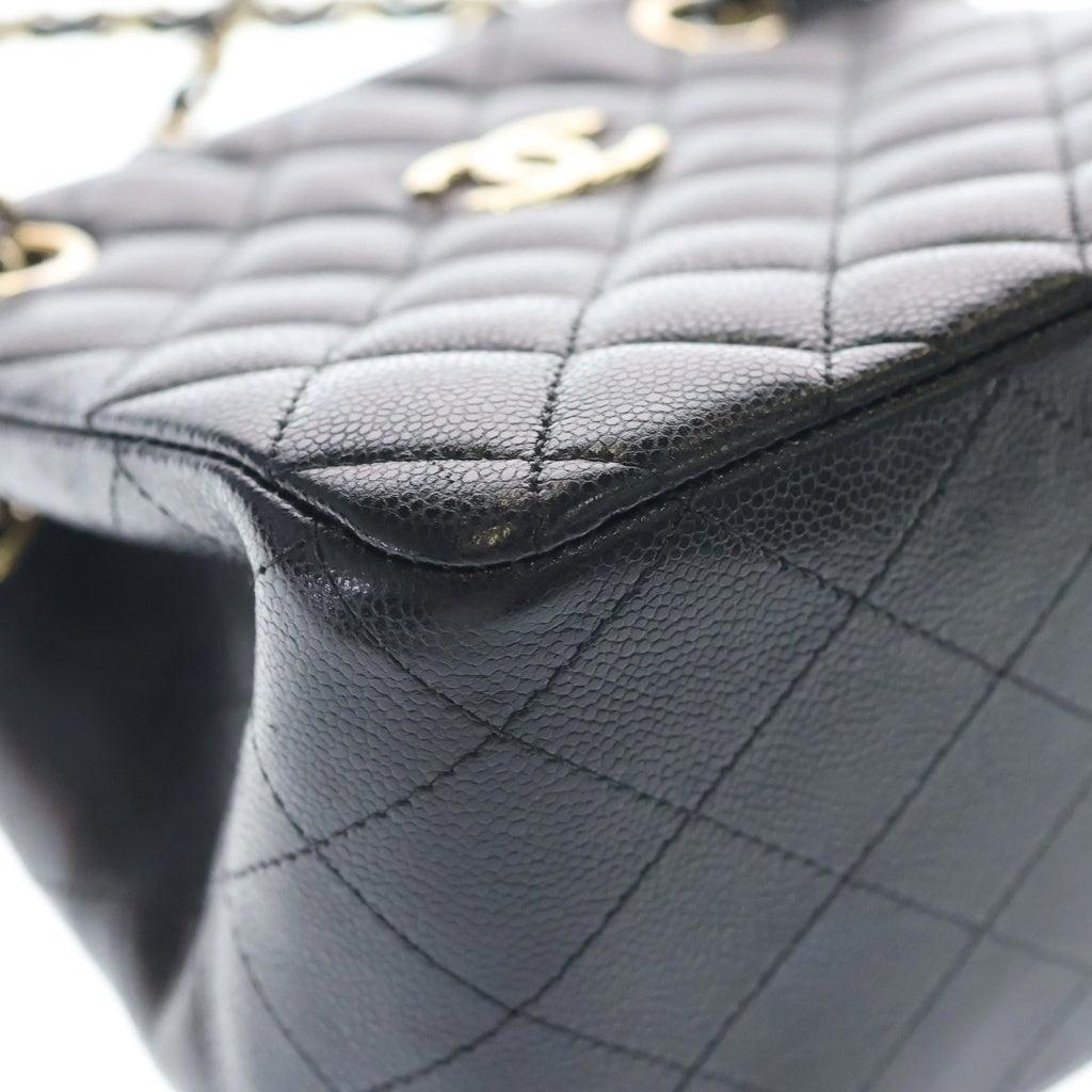 CHANEL(シャネル) マトラッセ ココマーク ミニ バケットバック チェーンショルダー ゴールド金具 キャビアスキン ブラック AS3176 レディース