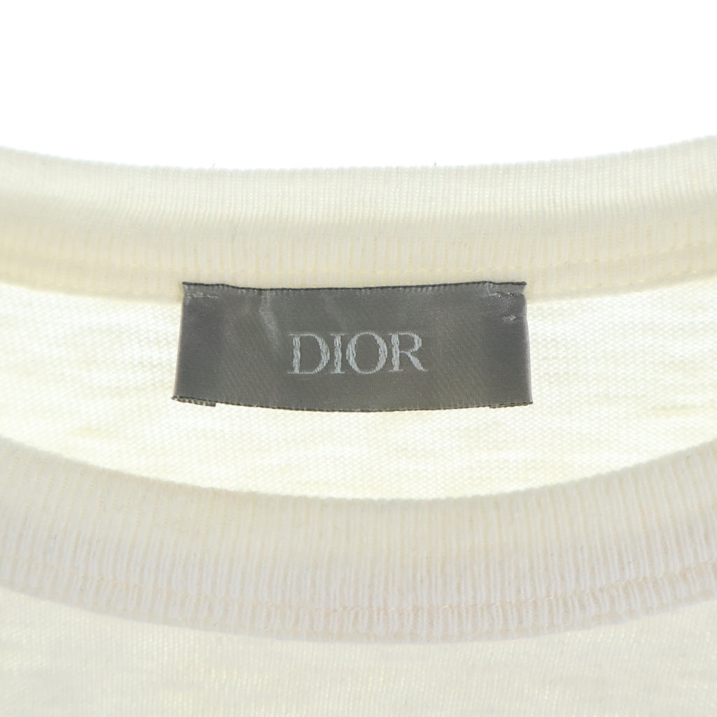 Christian Dior(クリスチャンディオール) 23AW フロッキーロゴ 半袖Tシャツ カットソー コットン ホワイト 393J696A0849