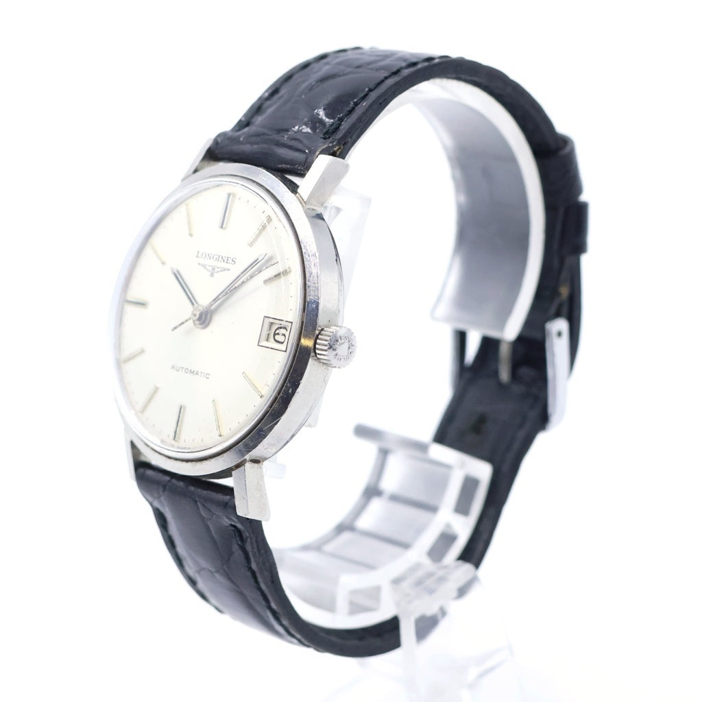 LONGINES(ロンジン) ヴィンテージ オートマチック シルバー文字盤 SS×革/自動巻き ヴィンテージ 腕時計 レディース