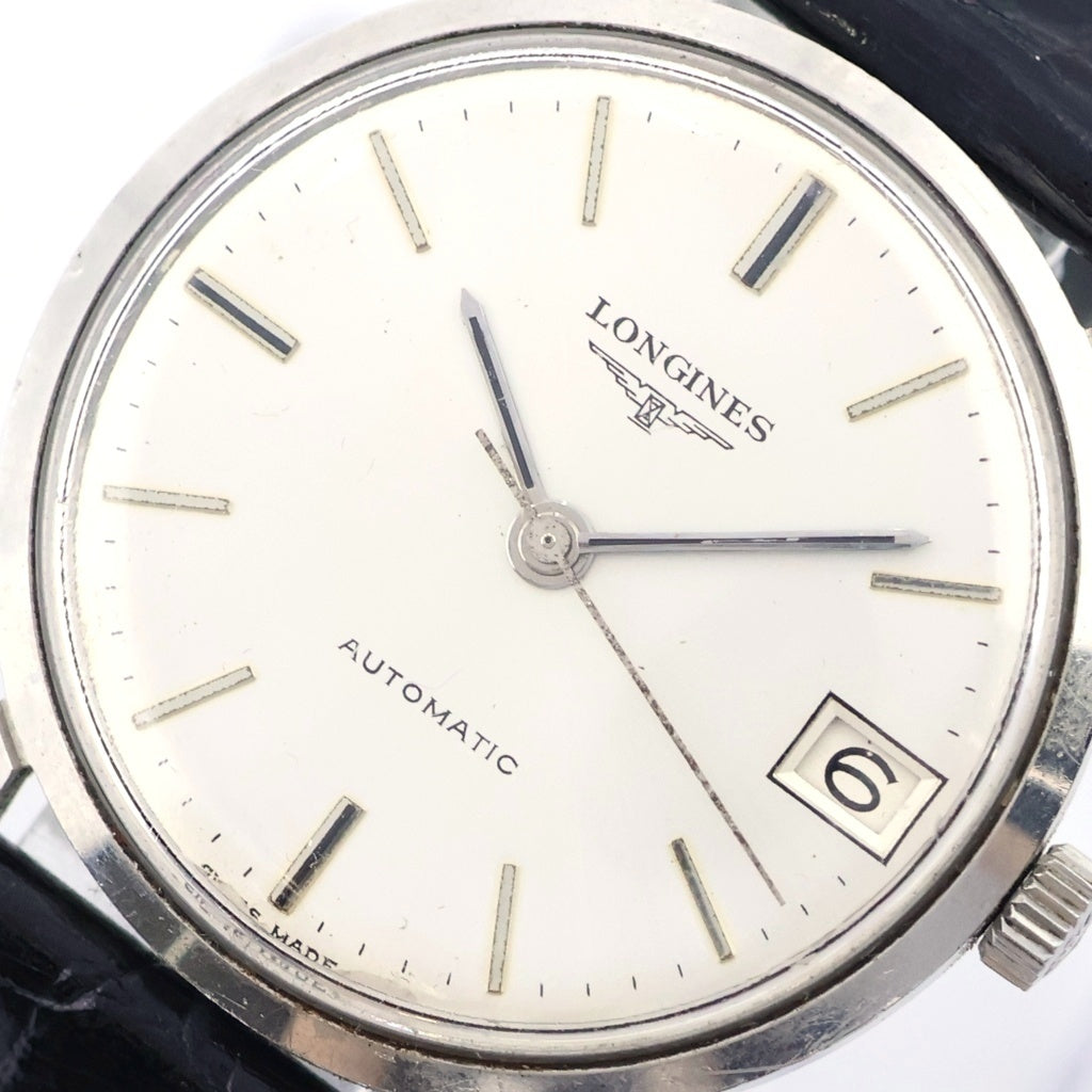 LONGINES(ロンジン) ヴィンテージ オートマチック シルバー文字盤 SS×革/自動巻き ヴィンテージ 腕時計 レディース