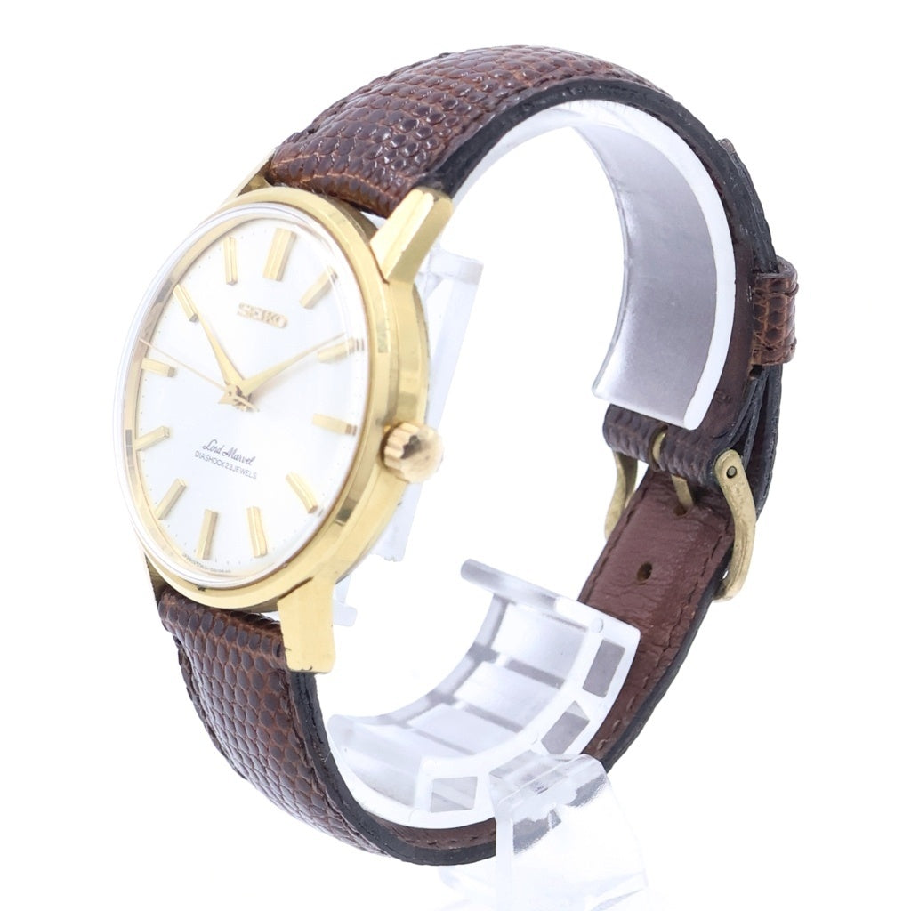 SEIKO(セイコー) Lord Marvel ロードマーベル シルバー文字盤 GP×革/手巻き 腕時計 ヴィンテージ 5740-0010 レディース