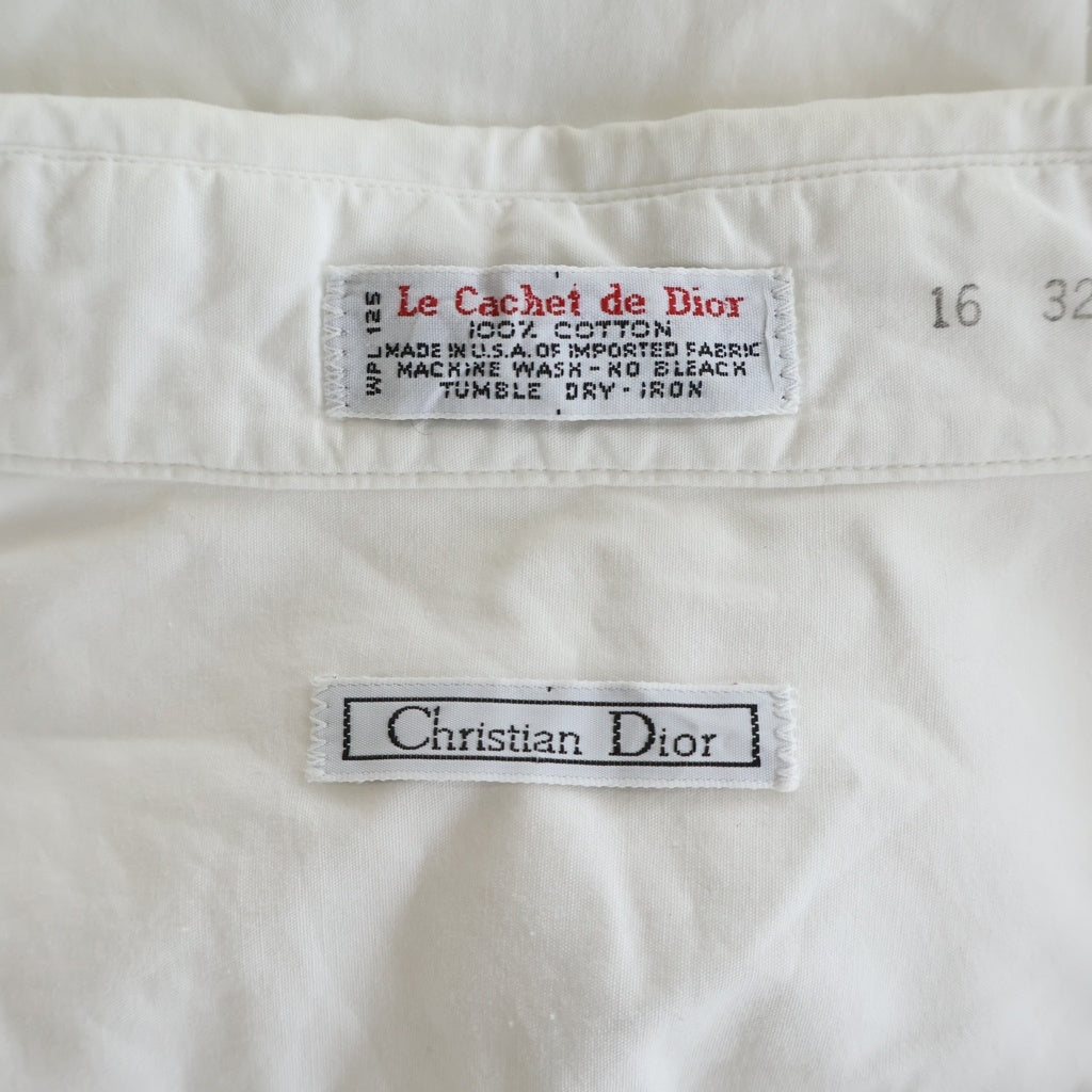 Christian Dior(クリスチャンディオール) 長袖 シャツ コットン ホワイト サイズ16-32 レディース