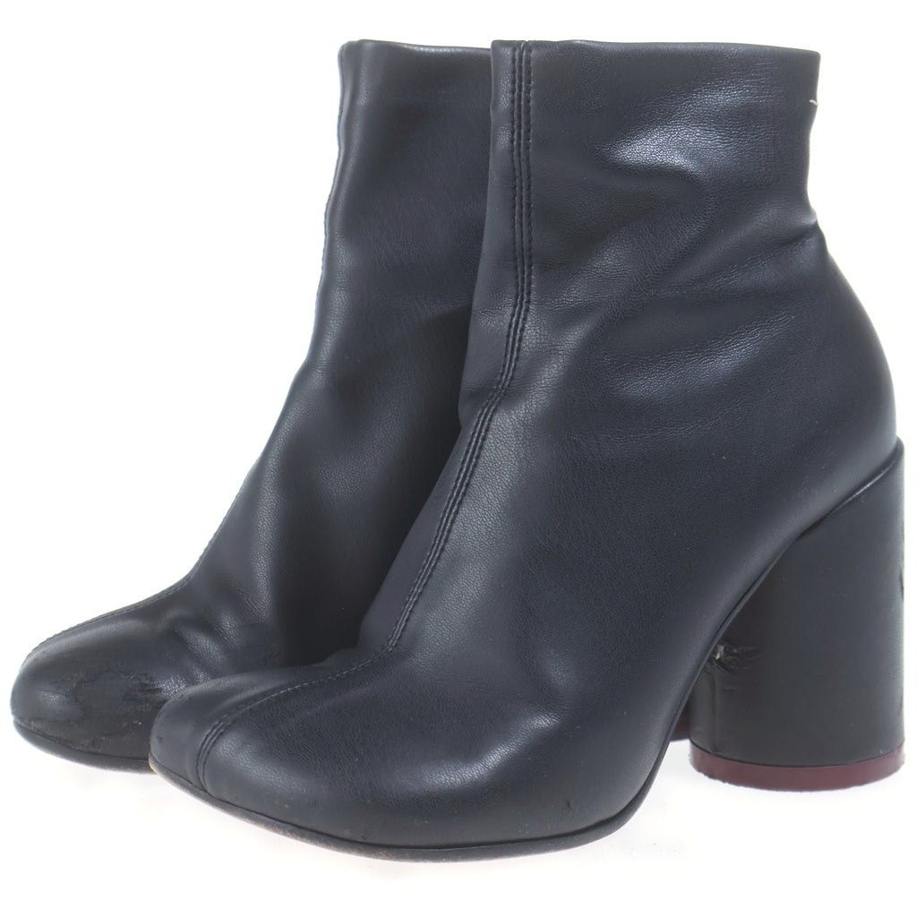 MM6 Maison Margiela(エムエムシックスメゾンマルジェラ) レザーヒールブーツ ブラック #36 レディース