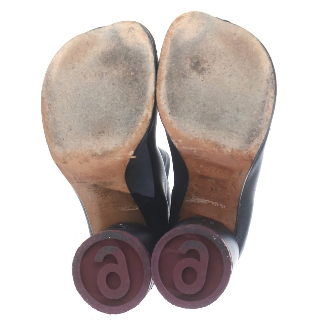 MM6 Maison Margiela(エムエムシックスメゾンマルジェラ) レザーヒールブーツ ブラック #36 レディース
