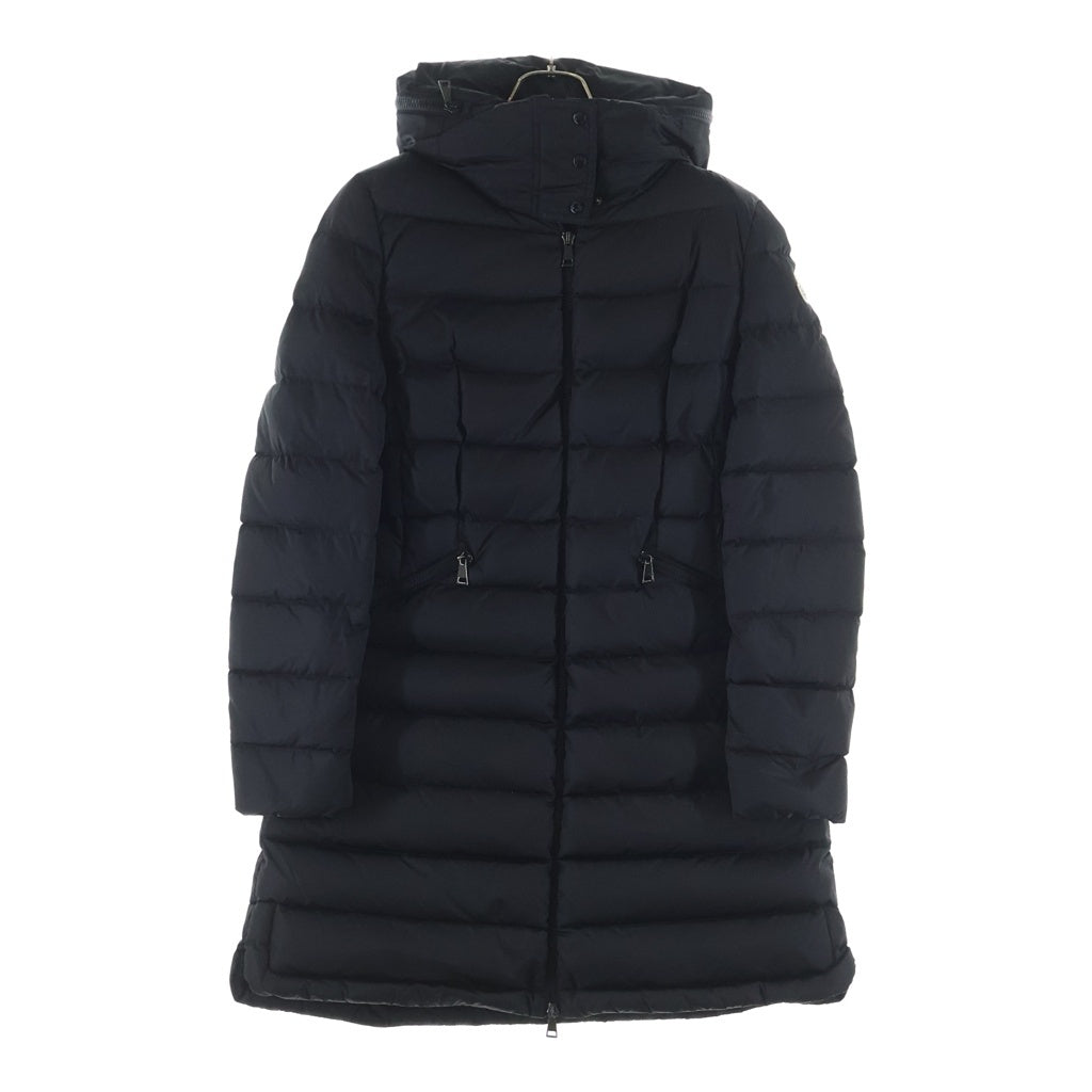 MONCLER(モンクレール) ワッペンロゴ フラメッテ ナイロン ダウンコート ロング ダウンジャケット ブラック #2 D20934993105 レディース