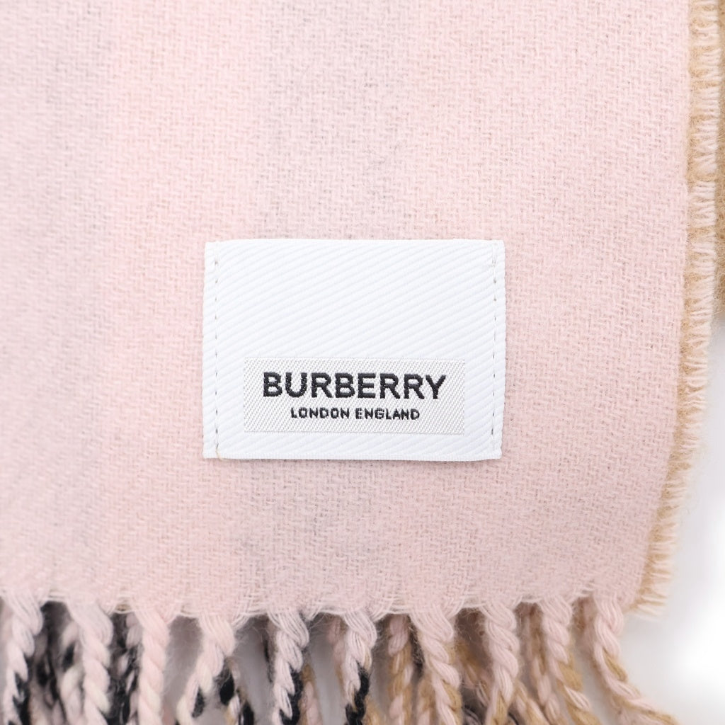 BURBERRY(バーバリー) ノバチェック カシミヤ マフラー ストール ブラウン/ネイビー/ピンク レディース