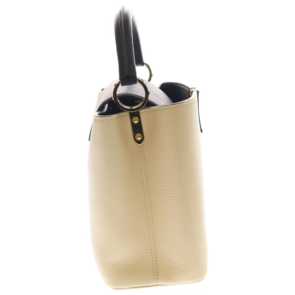 LOUIS VUITTON(ルイヴィトン) カプシーヌMM PM レザー 2WAY ハンドバッグ ショルダーバッグ ICタイプ バイカラー ブラック/ベージュ M52216 レディース