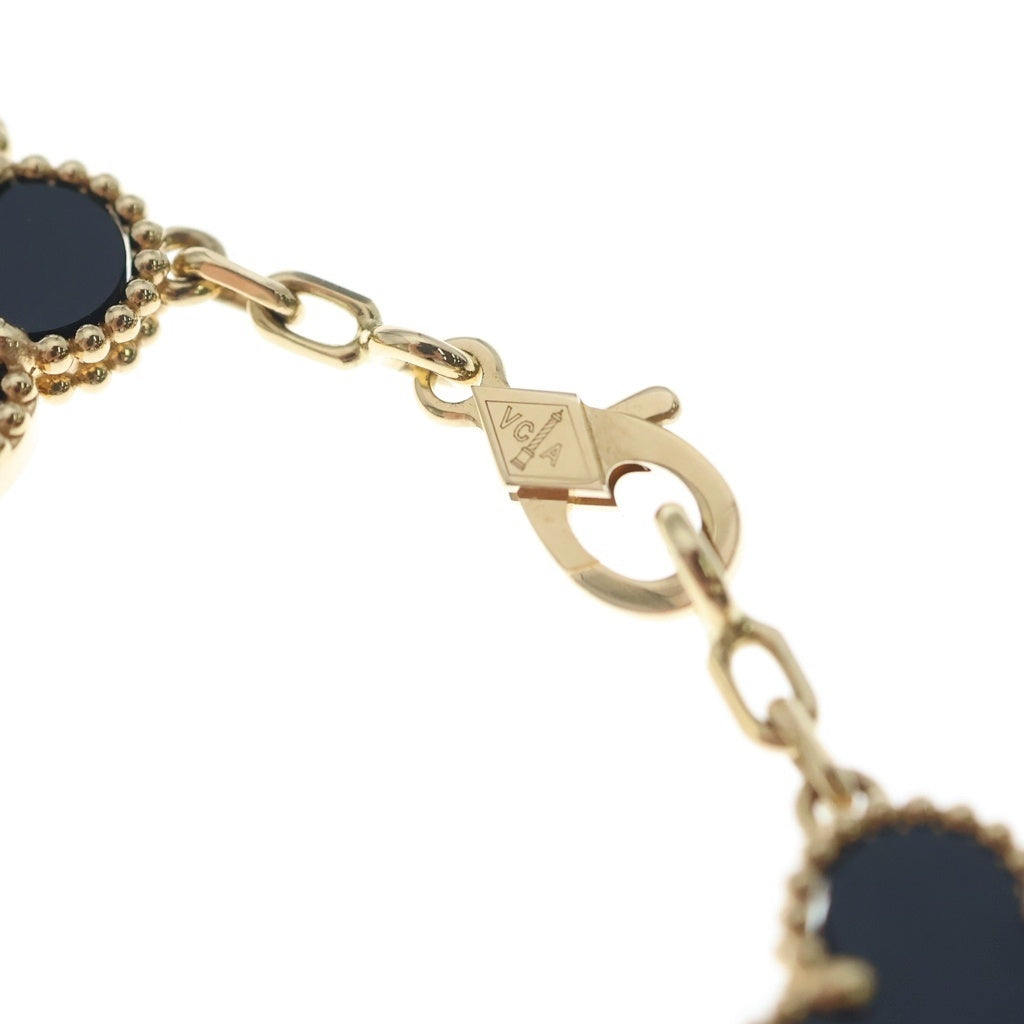 Van Cleef & Arpels(ヴァンクリーフアンドアーペル) ヴィンテージアルハンブラ 5モチーフ オニキス Au750 K18YG ブレスレット イエローゴールド VCARA41300 レディース
