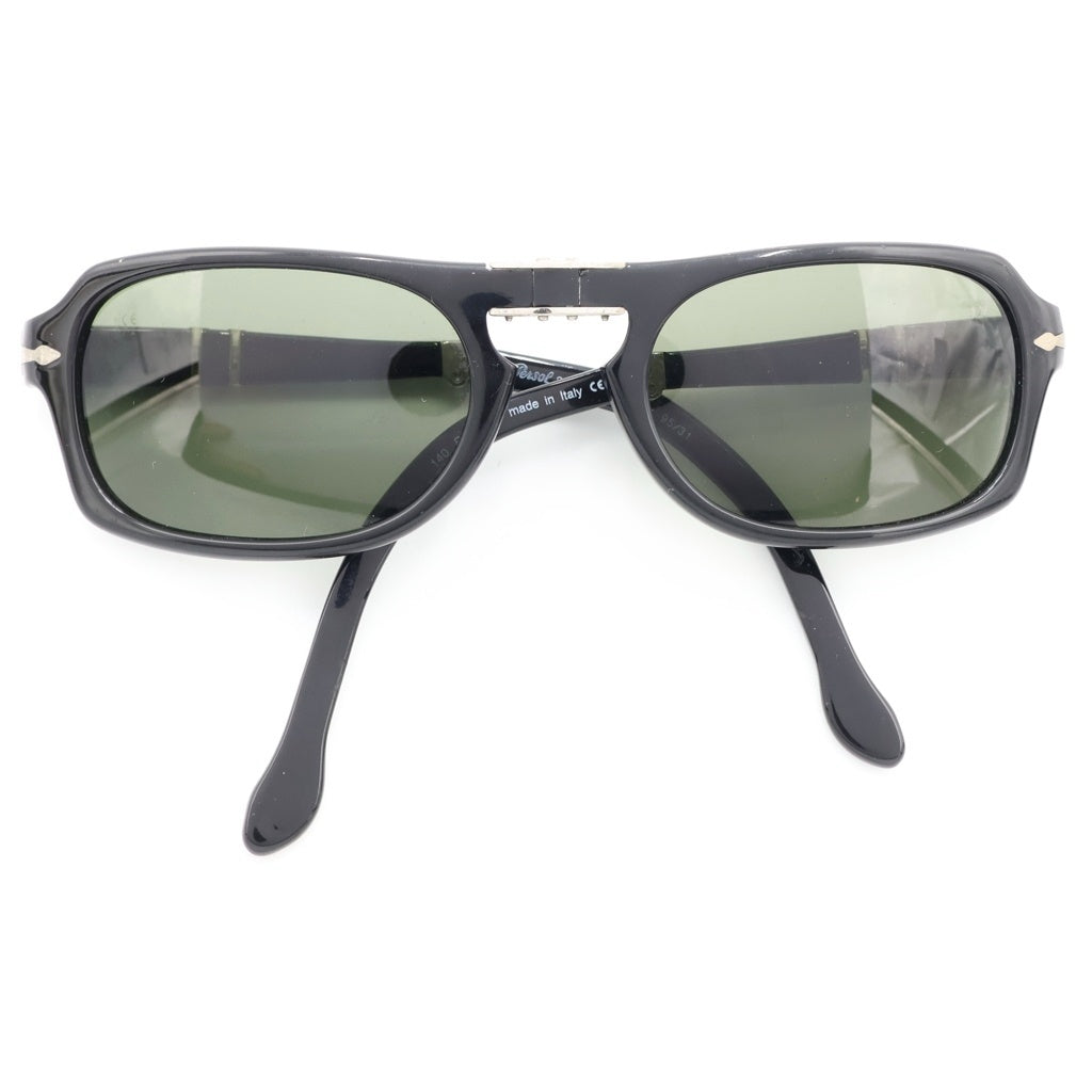 Persol(ペルソール) 折り畳み式 ウェリントンフレーム カラーレンズ サングラス メガネ 眼鏡 アイウェア ブラック 54□21