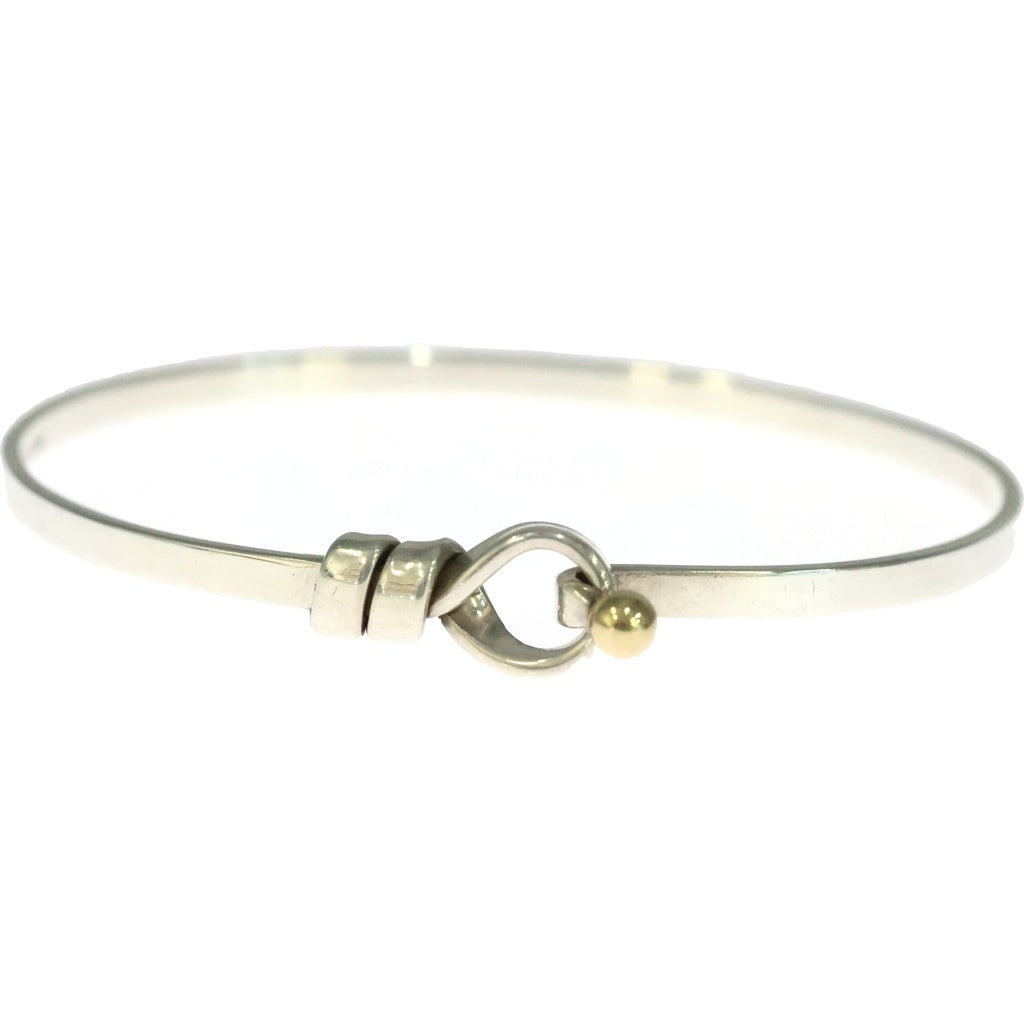 TIFFANY & Co.(ティファニー) ラブノット バングル ブレスレット シルバー×ゴールド SV925×750 レディース