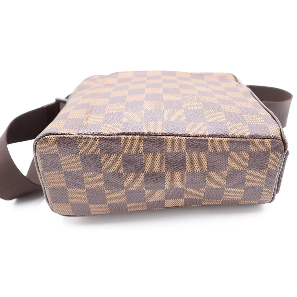 LOUIS VUITTON(ルイヴィトン) ダミエ オラフPM ショルダーバッグ ブラウン レザー×PVC N41442 ゴールド金具 レディース
