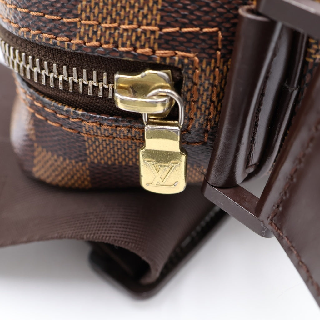 LOUIS VUITTON(ルイヴィトン) ダミエ オラフPM ショルダーバッグ ブラウン レザー×PVC N41442 ゴールド金具 レディース