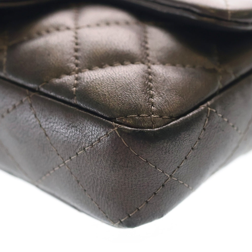 CHANEL(シャネル) マトラッセ チェーンショルダー ミニバッグ メタリックブラウン ラムスキン A69900 シルバー金具 レディース
