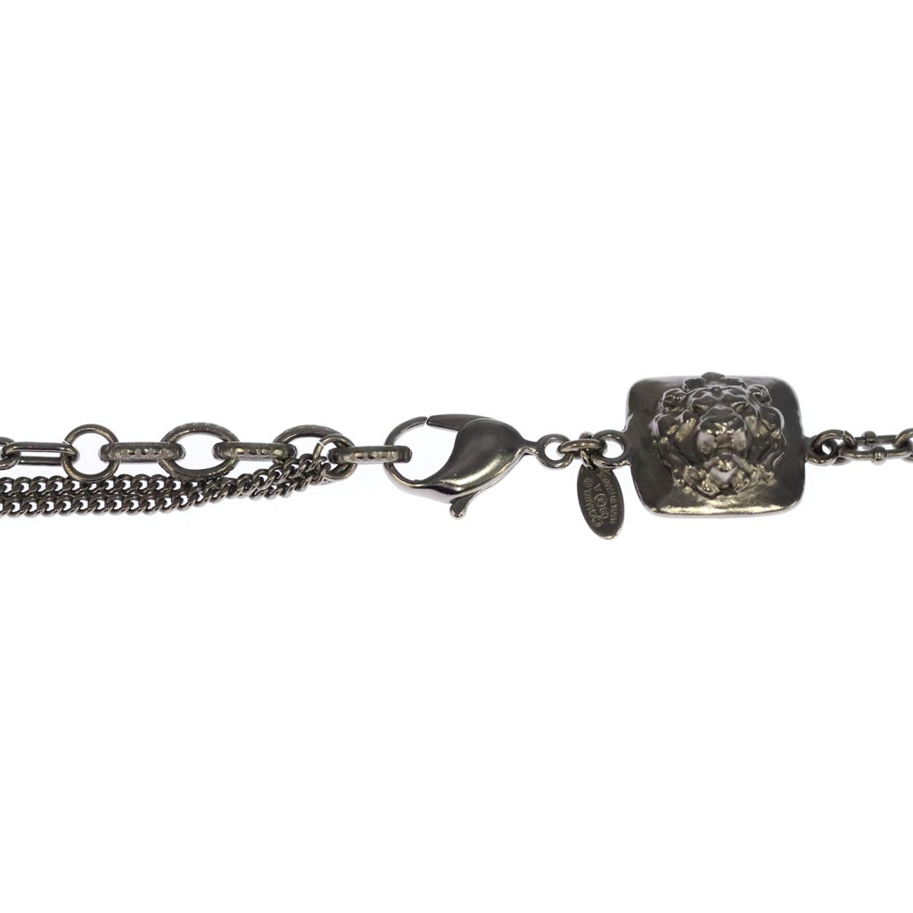 CHANEL(シャネル) ココマーク ラインストーンネックレス パール シルバー×ブラック レディース