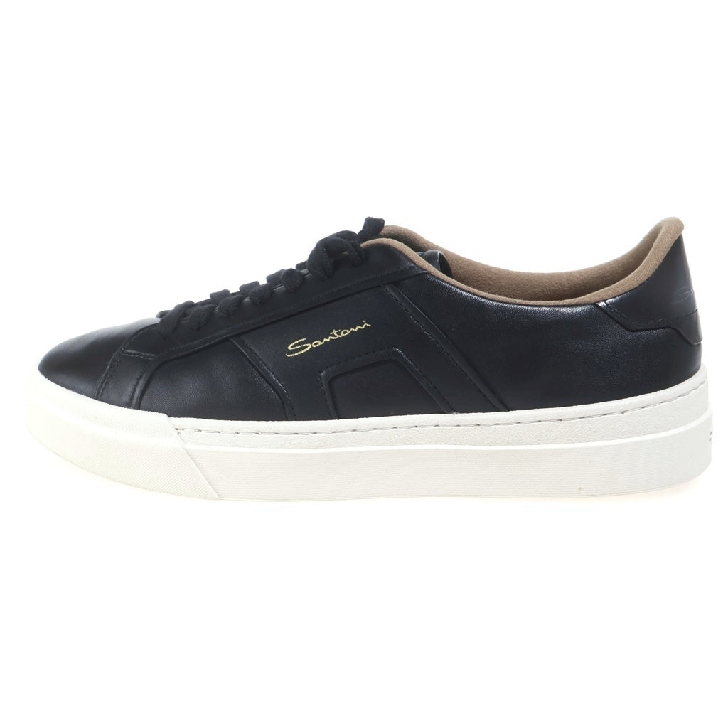 Santoni(サントーニ) レザーローカットスニーカー シューズ ロゴ フラットソール ブラック