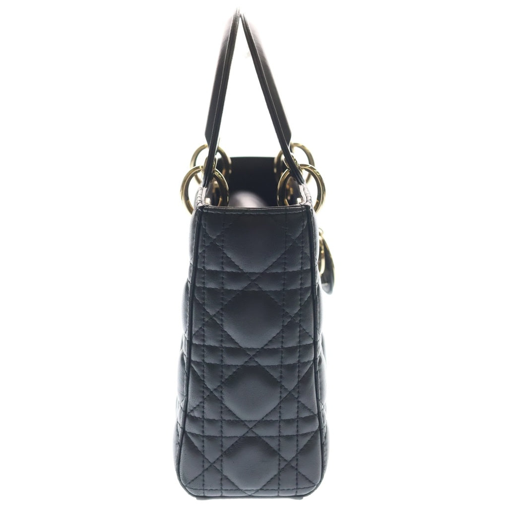 Christian Dior(クリスチャンディオール) マイレディディオール 2WAYハンドバッグ ショルダーバッグ ブラック ラムスキン ゴールド金具 レディース