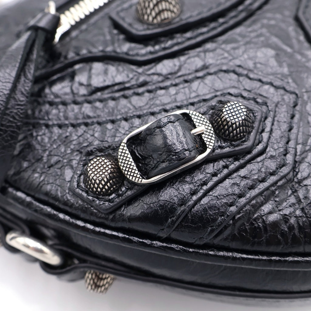 BALENCIAGA(バレンシアガ) ルカゴール ハートミニ チェーンショルダーバッグ ブラック レザー 722781 シルバー金具 レディース